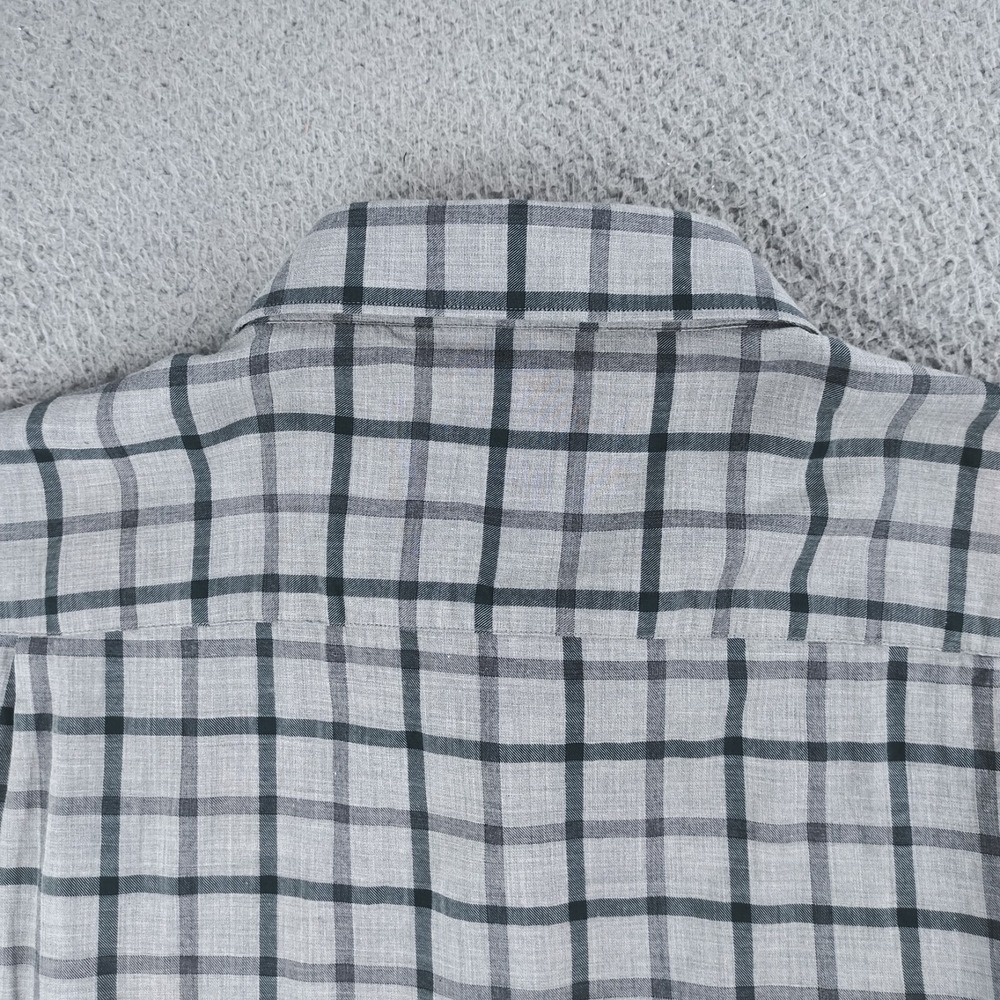 Peter Millar Collection Shirt Mens Extra Large Gray Plaid Winter Soft Twill EUC - Picture 7 of 16